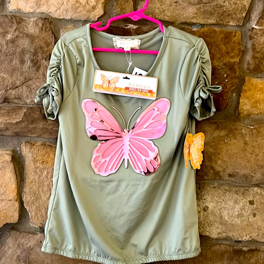 Girls 10 butterfly shirt